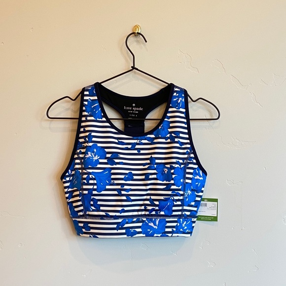 KATE SPADE Hibiscus Stripe Sports Bra